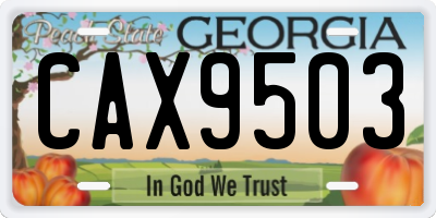 GA license plate CAX9503