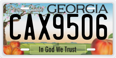 GA license plate CAX9506