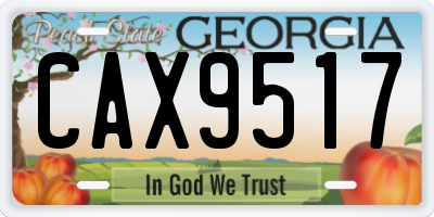 GA license plate CAX9517