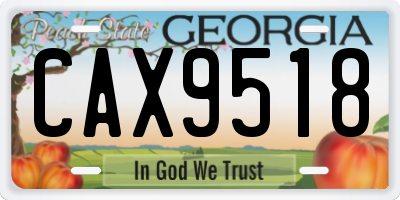 GA license plate CAX9518