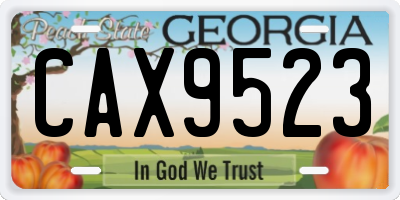 GA license plate CAX9523