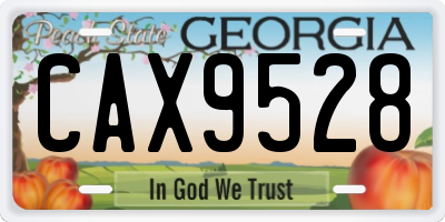 GA license plate CAX9528