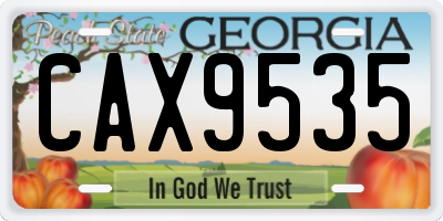 GA license plate CAX9535