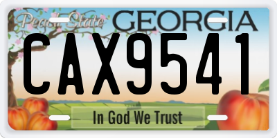 GA license plate CAX9541