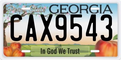 GA license plate CAX9543