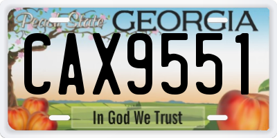 GA license plate CAX9551