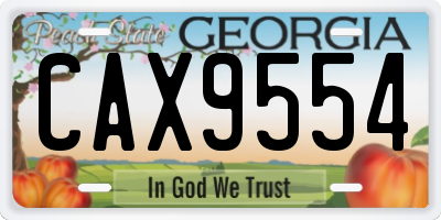 GA license plate CAX9554