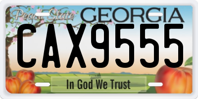 GA license plate CAX9555