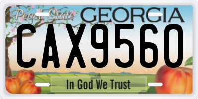 GA license plate CAX9560