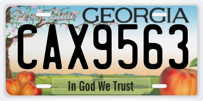 GA license plate CAX9563