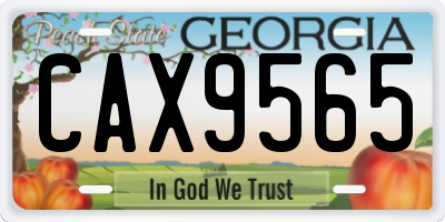 GA license plate CAX9565