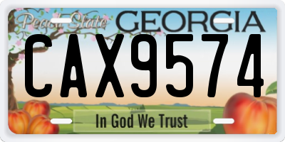 GA license plate CAX9574