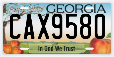 GA license plate CAX9580