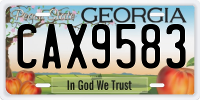 GA license plate CAX9583