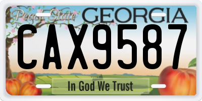 GA license plate CAX9587