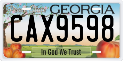 GA license plate CAX9598