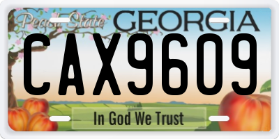 GA license plate CAX9609