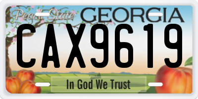 GA license plate CAX9619