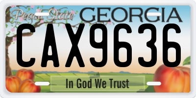 GA license plate CAX9636