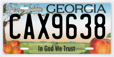 GA license plate CAX9638