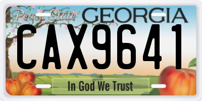 GA license plate CAX9641