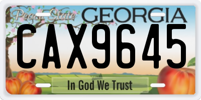 GA license plate CAX9645