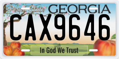 GA license plate CAX9646