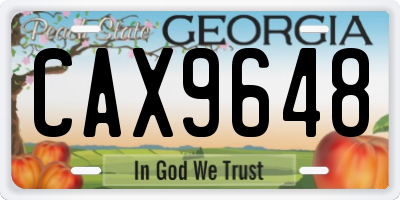 GA license plate CAX9648