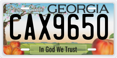 GA license plate CAX9650
