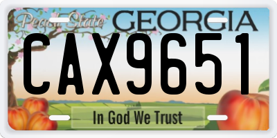 GA license plate CAX9651