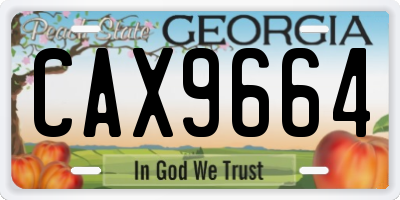 GA license plate CAX9664