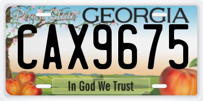 GA license plate CAX9675
