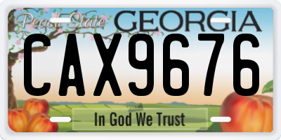 GA license plate CAX9676