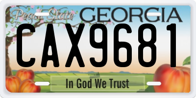 GA license plate CAX9681