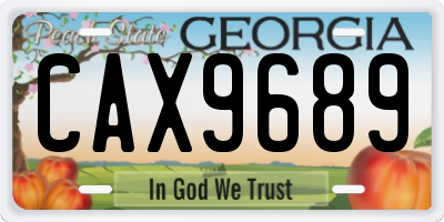 GA license plate CAX9689