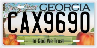 GA license plate CAX9690