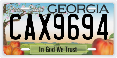GA license plate CAX9694