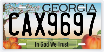GA license plate CAX9697