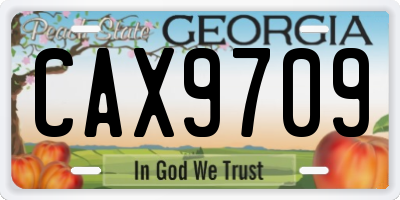 GA license plate CAX9709