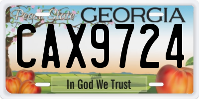GA license plate CAX9724