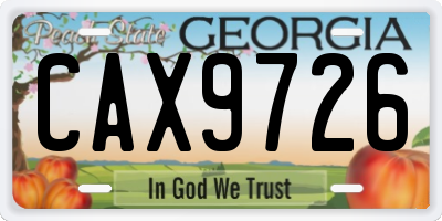 GA license plate CAX9726