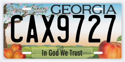GA license plate CAX9727