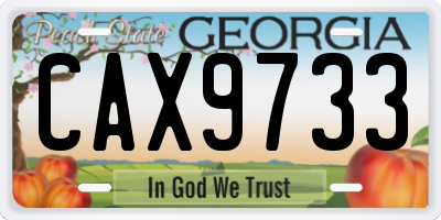 GA license plate CAX9733