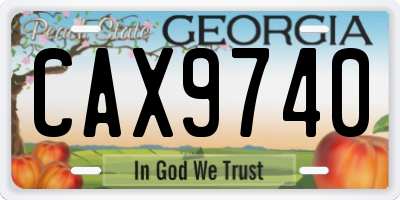 GA license plate CAX9740