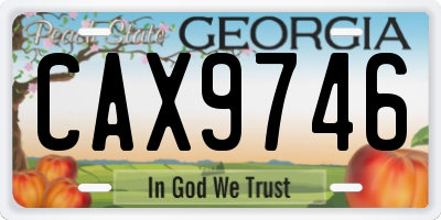 GA license plate CAX9746