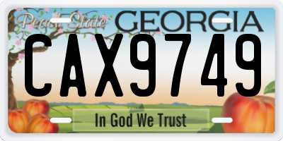 GA license plate CAX9749