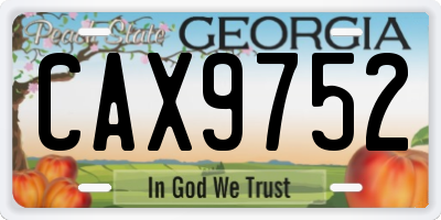 GA license plate CAX9752