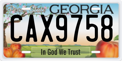 GA license plate CAX9758