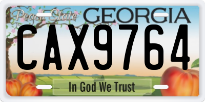GA license plate CAX9764