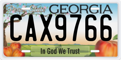 GA license plate CAX9766